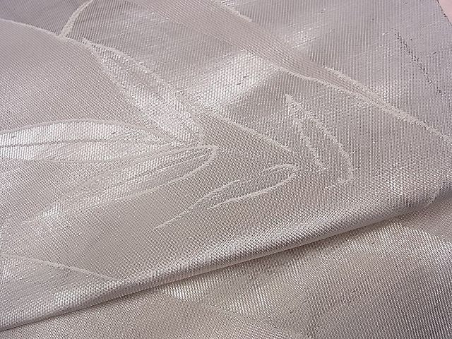 平和屋着物■六通柄袋帯 笹竹文 銀糸 逸品 oy0982