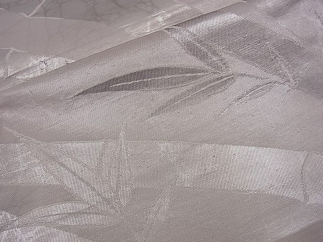 平和屋着物■六通柄袋帯 笹竹文 銀糸 逸品 oy0982