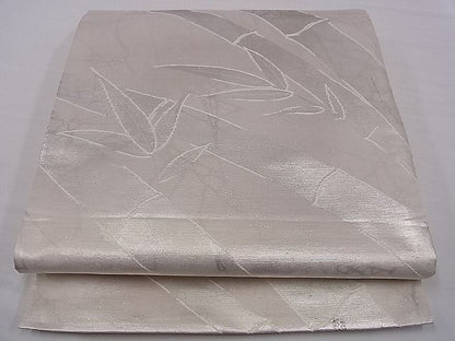 平和屋着物■六通柄袋帯 笹竹文 銀糸 逸品 oy0982