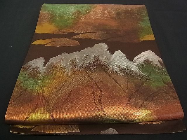 平和屋着物■六通柄袋帯 遠山文 逸品 nb0555