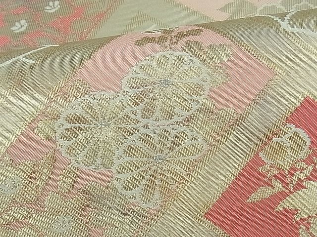 平和屋着物■九寸名古屋帯 檜垣吉祥草花文 金糸 逸品 th2802