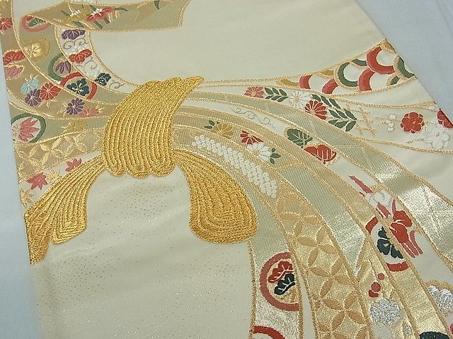 平和屋着物■六通柄袋帯 唐織 束ね熨斗吉祥文 金銀糸 逸品 th2811