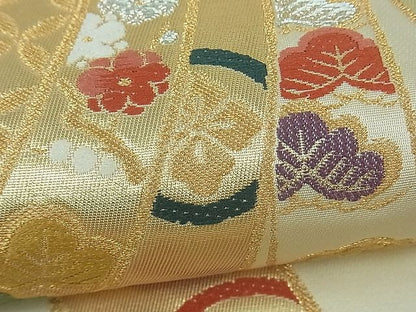 平和屋着物■六通柄袋帯 唐織 束ね熨斗吉祥文 金銀糸 逸品 th2811