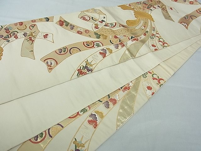 平和屋着物■六通柄袋帯 唐織 束ね熨斗吉祥文 金銀糸 逸品 th2811