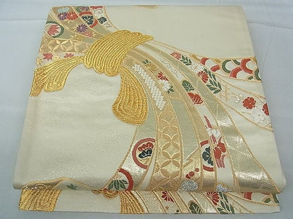 平和屋着物■六通柄袋帯 唐織 束ね熨斗吉祥文 金銀糸 逸品 th2811