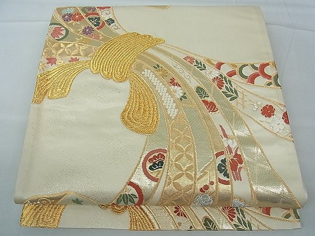 平和屋着物■六通柄袋帯 唐織 束ね熨斗吉祥文 金銀糸 逸品 th2811