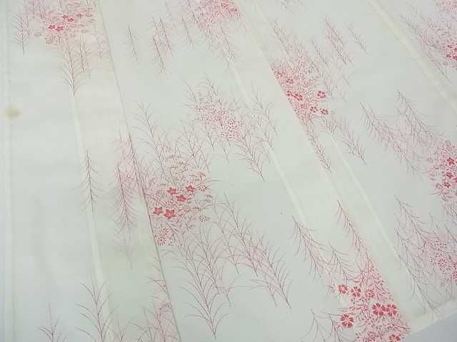 平和屋着物■夏物　小紋　絽　秋草文　洗える着物　az4037