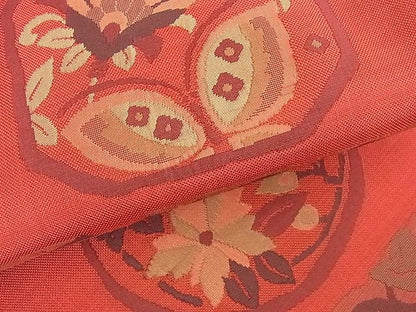 平和屋着物■六通柄袋帯 花蝶文 逸品 cm2737