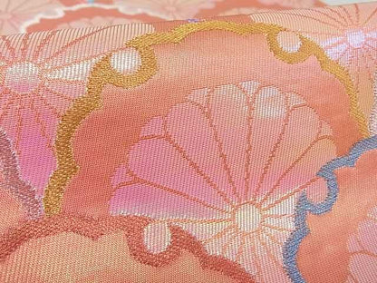 平和屋着物■六通柄袋帯 花青海波 銀糸 逸品 az4458