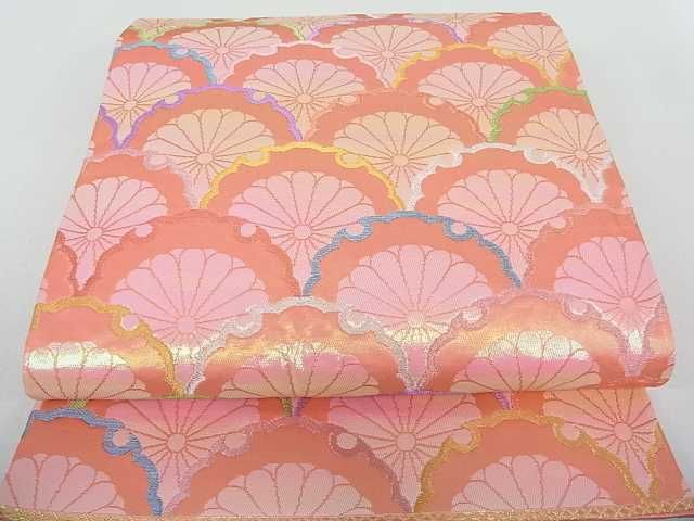 平和屋着物■六通柄袋帯 花青海波 銀糸 逸品 az4458