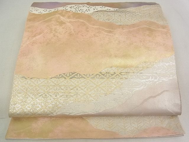 平和屋着物■六通柄袋帯 道長吉祥花文 金銀糸 引箔 逸品 ea00111