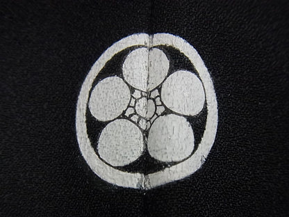 平和屋本店●極上 染刺工芸 大羊居 東京友禅 訪問着 花兎 黒地 金彩 逸品 未使用3s656