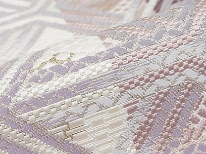 期間限定セール30%off■極上　1897年創業　名門岡野　本場筑前博多織　千年工房　八寸名古屋帯　幾何学文様　逸品3s20794