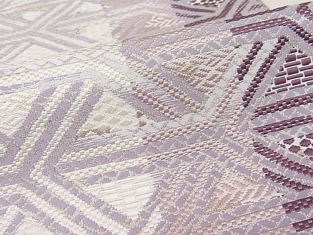 期間限定セール30%off■極上　1897年創業　名門岡野　本場筑前博多織　千年工房　八寸名古屋帯　幾何学文様　逸品3s20794