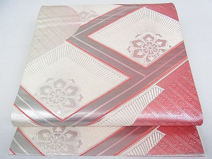 平和屋着物■六通柄袋帯 吉祥花文 銀糸 逸品 jm2319