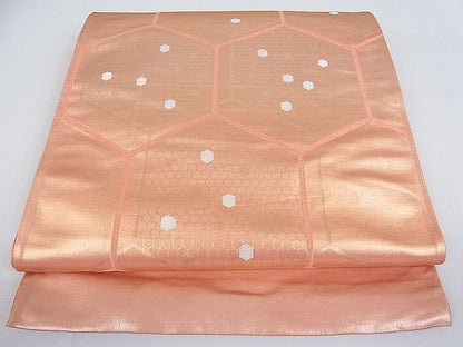 平和屋着物■六通柄袋帯 亀甲文 金糸 逸品 jm2333