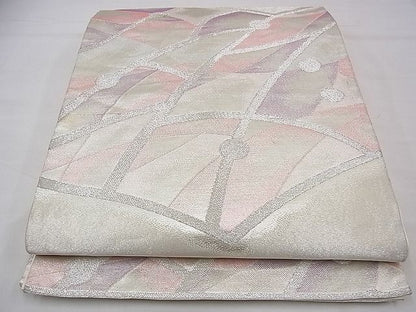 平和屋着物■六通柄袋帯 吉祥文 銀糸 逸品 n-ts0043
