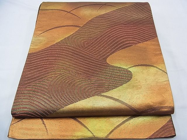 平和屋着物■六通柄袋帯 流水芝草文 金彩 逸品 n-ts0063