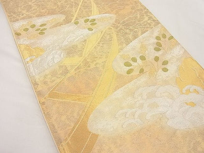 平和屋着物■六通柄袋帯 雲取り流水船文 金銀糸 逸品 n-ip1587