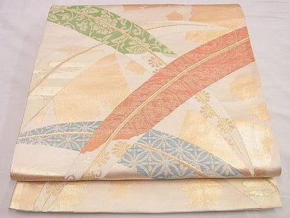 平和屋着物■六通柄袋帯　芝草吉祥花唐草文　金糸　逸品　n-hj6883