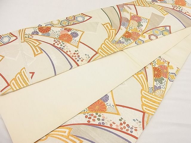 平和屋着物■六通柄袋帯 唐織 束ね熨斗花文 金銀糸 逸品 n-ip1612