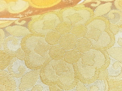 平和屋着物■佐賀錦 六通柄袋帯 亀甲花文 金銀糸 逸品 n-ip1622