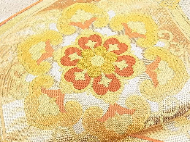 平和屋着物■佐賀錦 六通柄袋帯 亀甲花文 金銀糸 逸品 n-ip1622