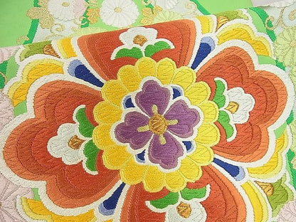 平和屋着物■六通柄袋帯 唐織 立涌花文 金糸 逸品 vf6057