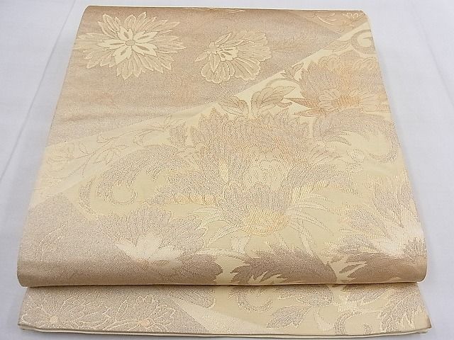 平和屋着物■六通柄袋帯 切嵌更紗花文 金糸 逸品 n-mz7249
