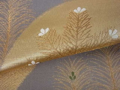 平和屋着物■六通柄袋帯 おとづれ 重ね山花松文 金糸 逸品 ar5560