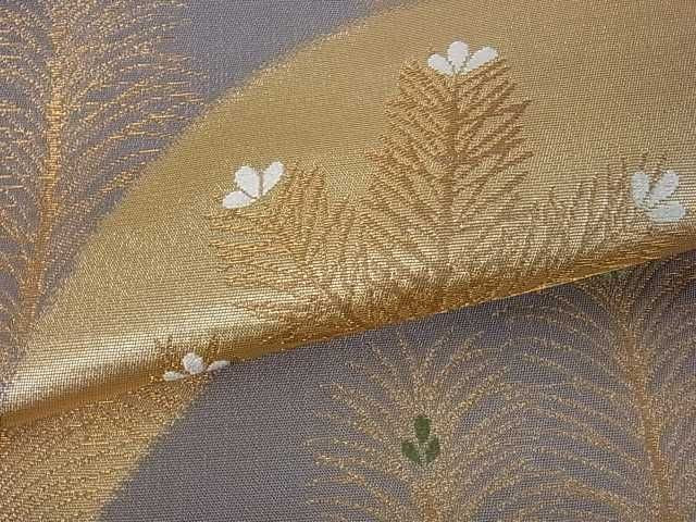 平和屋着物■六通柄袋帯 おとづれ 重ね山花松文 金糸 逸品 ar5560