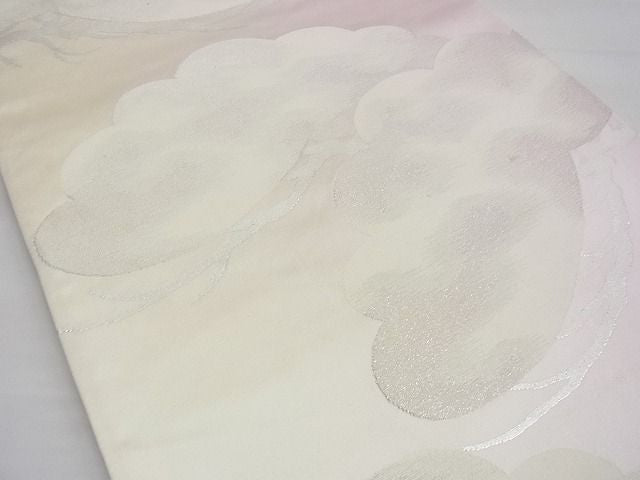 平和屋着物■両面六通柄袋帯 松 銀糸 逸品 n-gh3977