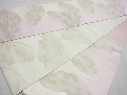平和屋着物■両面六通柄袋帯 松 銀糸 逸品 n-gh3977