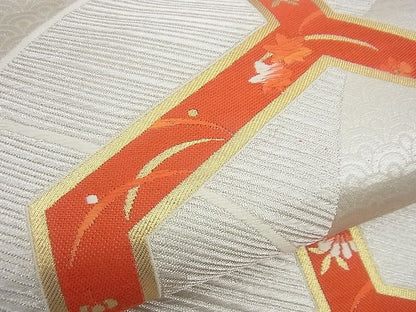 平和屋着物■六通柄袋帯 唐織 毘沙門亀甲草花文 金銀糸 逸品 n-gh3996