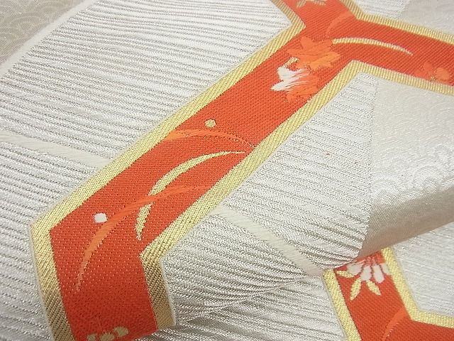 平和屋着物■六通柄袋帯 唐織 毘沙門亀甲草花文 金銀糸 逸品 n-gh3996