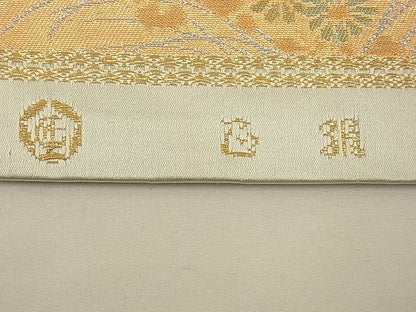 平和屋着物■六通柄袋帯 流水花松文 金銀糸 逸品 n-xi0234