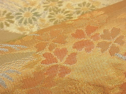 平和屋着物■六通柄袋帯 流水花松文 金銀糸 逸品 n-xi0234