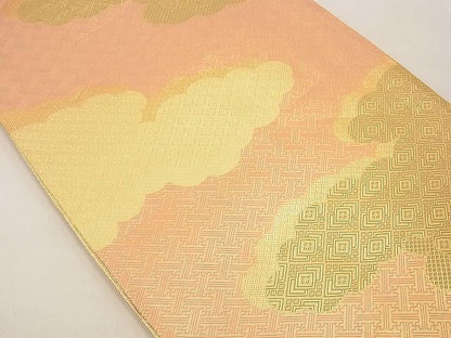 平和屋着物■佐賀錦 六通柄袋帯 雲重ね吉祥文 金糸 逸品 n-xi0295