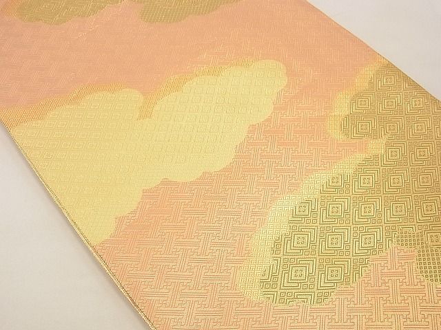 平和屋着物■佐賀錦 六通柄袋帯 雲重ね吉祥文 金糸 逸品 n-xi0295