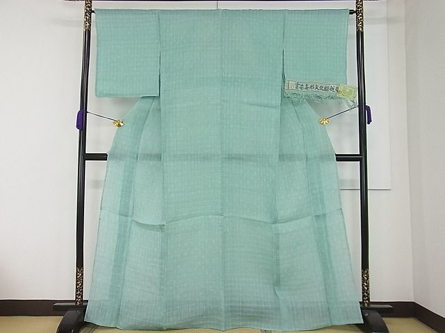 平和屋本店■超希少 夏物 日本工芸会正会員 伝統工芸士 鈴木苧紡庵 重要無形文化財 越後上布 井桁絣 証紙付き 逸品 未使用 3s20862
