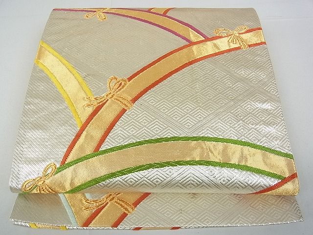 平和屋着物■六通柄袋帯 籬吉祥文 金銀糸 逸品 ea0722