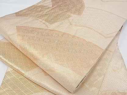 平和屋着物■佐賀錦 両面全通柄袋帯 地紙重ね吉祥文 金銀糸 逸品 ya0088