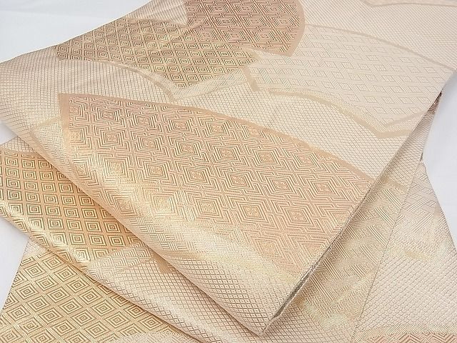平和屋着物■佐賀錦 両面全通柄袋帯 地紙重ね吉祥文 金銀糸 逸品 ya0088