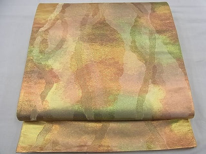 平和屋着物■六通柄袋帯 立涌霞文 金糸 逸品 n-ea0502