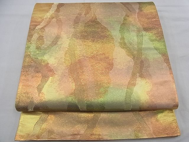 平和屋着物■六通柄袋帯 立涌霞文 金糸 逸品 n-ea0502