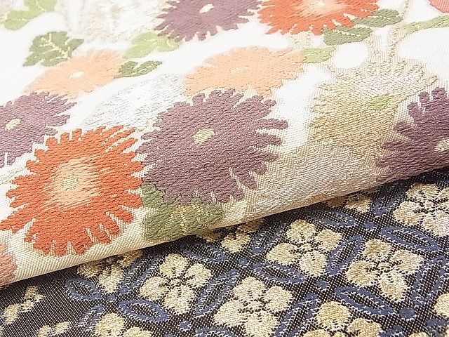 平和屋着物□六通柄 本袋帯 吉祥花文 金銀糸 逸品 ya0140