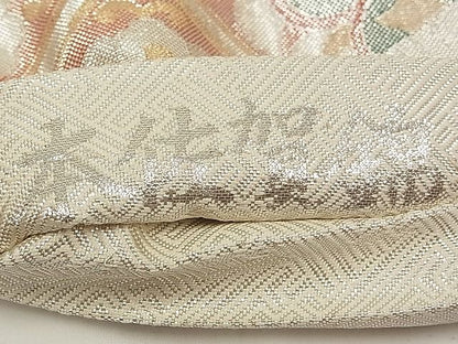 平和屋着物■本佐賀錦 六通柄袋帯 玉華扇面文 金銀糸 逸品 ya0138
