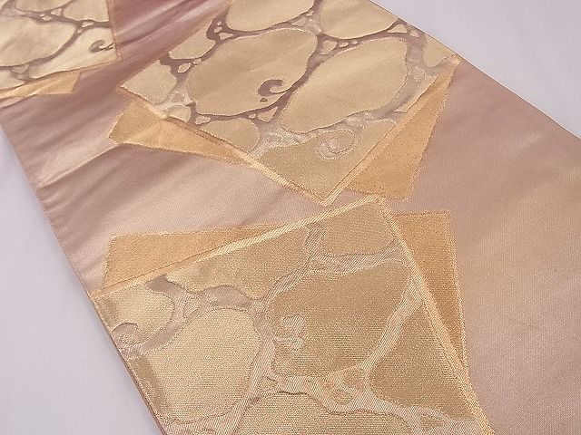 平和屋着物■六通柄袋帯 色紙重ね流水文 金糸 逸品 n-hj6980