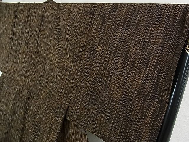 平和屋本店■極上　男性　結城ちぢみ　単衣　はたおり娘　手緒里　奥順謹製　証紙・保証書付き　逸品　3kh1409