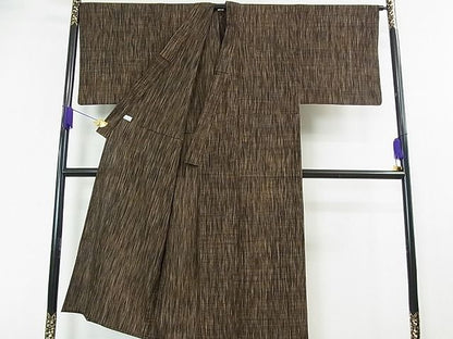 平和屋本店■極上　男性　結城ちぢみ　単衣　はたおり娘　手緒里　奥順謹製　証紙・保証書付き　逸品　3kh1409